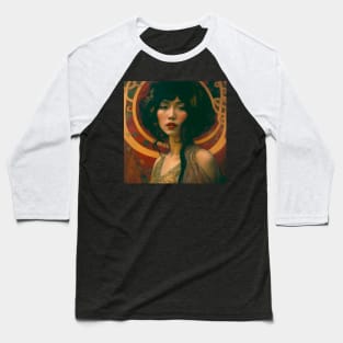 Art Deco Style Woman Baseball T-Shirt